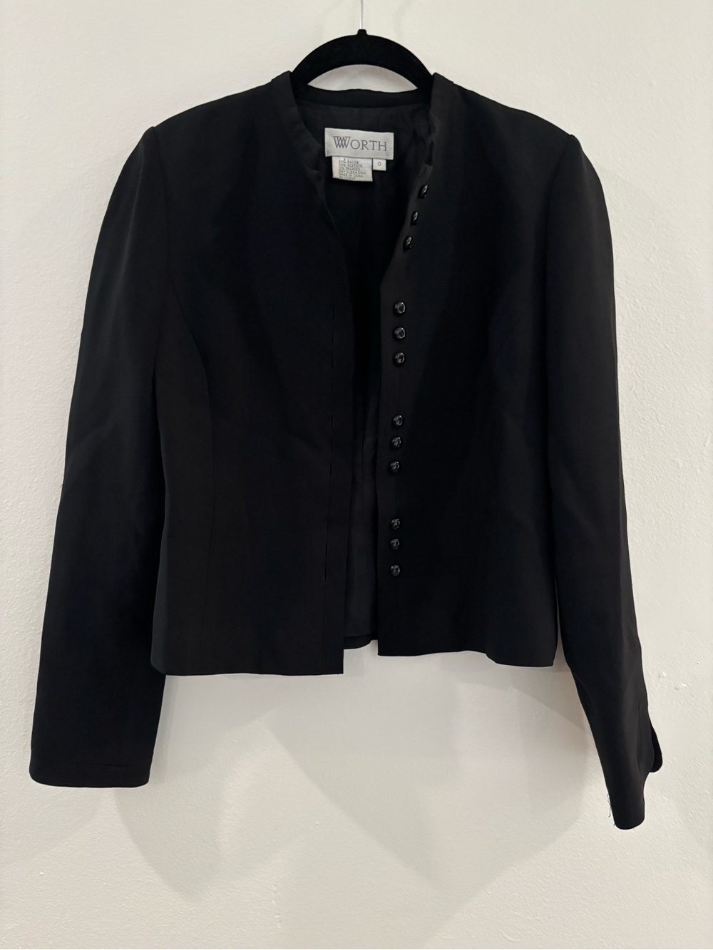Worth Women's Black Collarless Button-Front Blazer